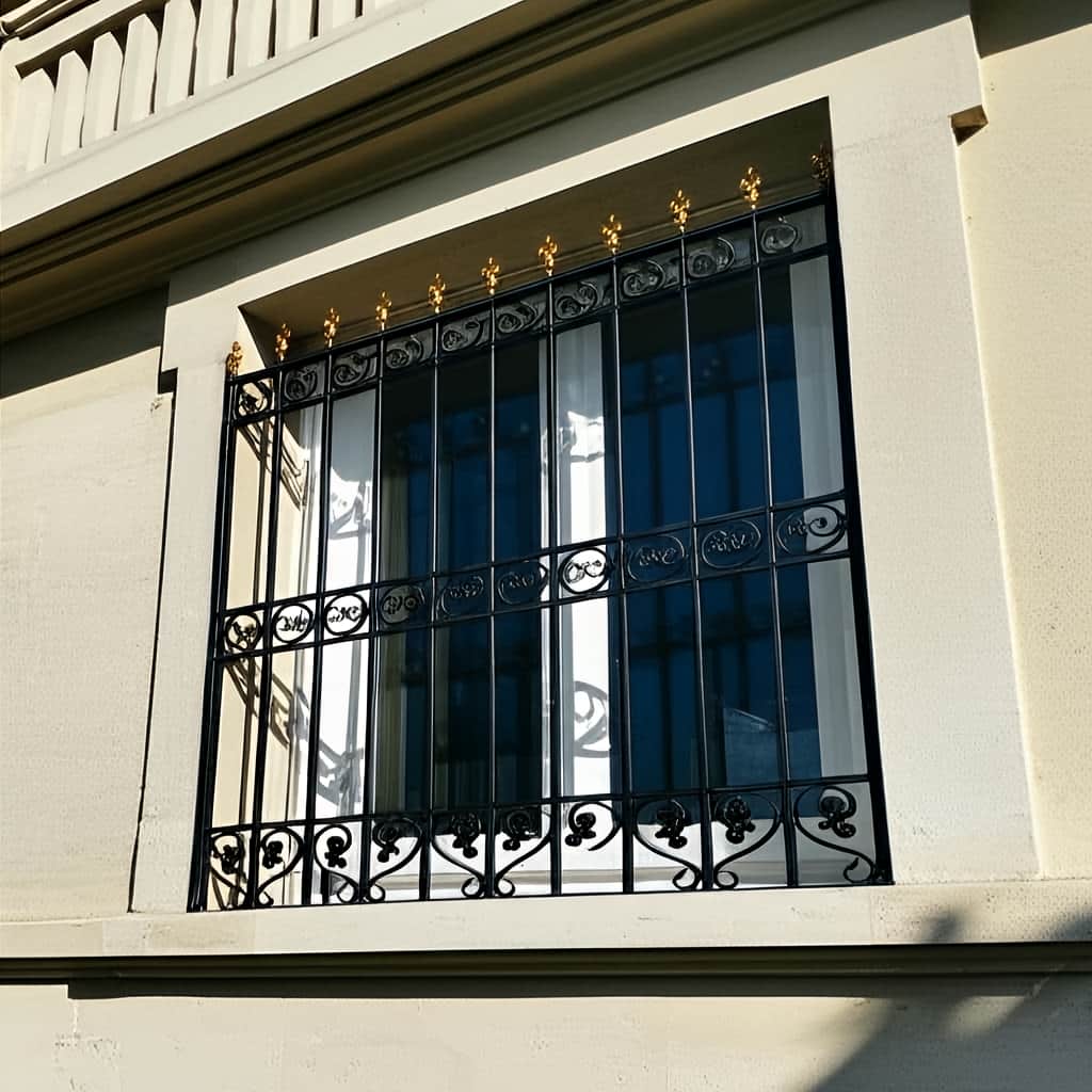 حفاظ پنجره مدل سلطنتی نیل 1 جزئیات تزئینات فرفورژه در حفاظ پنجره مدل سلطنتی نیل