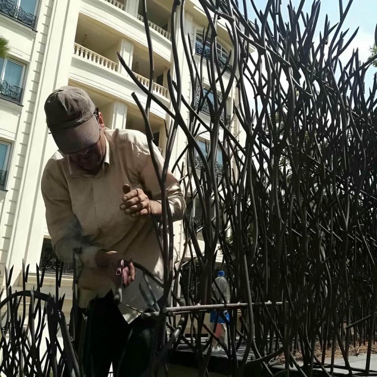حفاظ شاخ گوزنی دیوار در کرمان