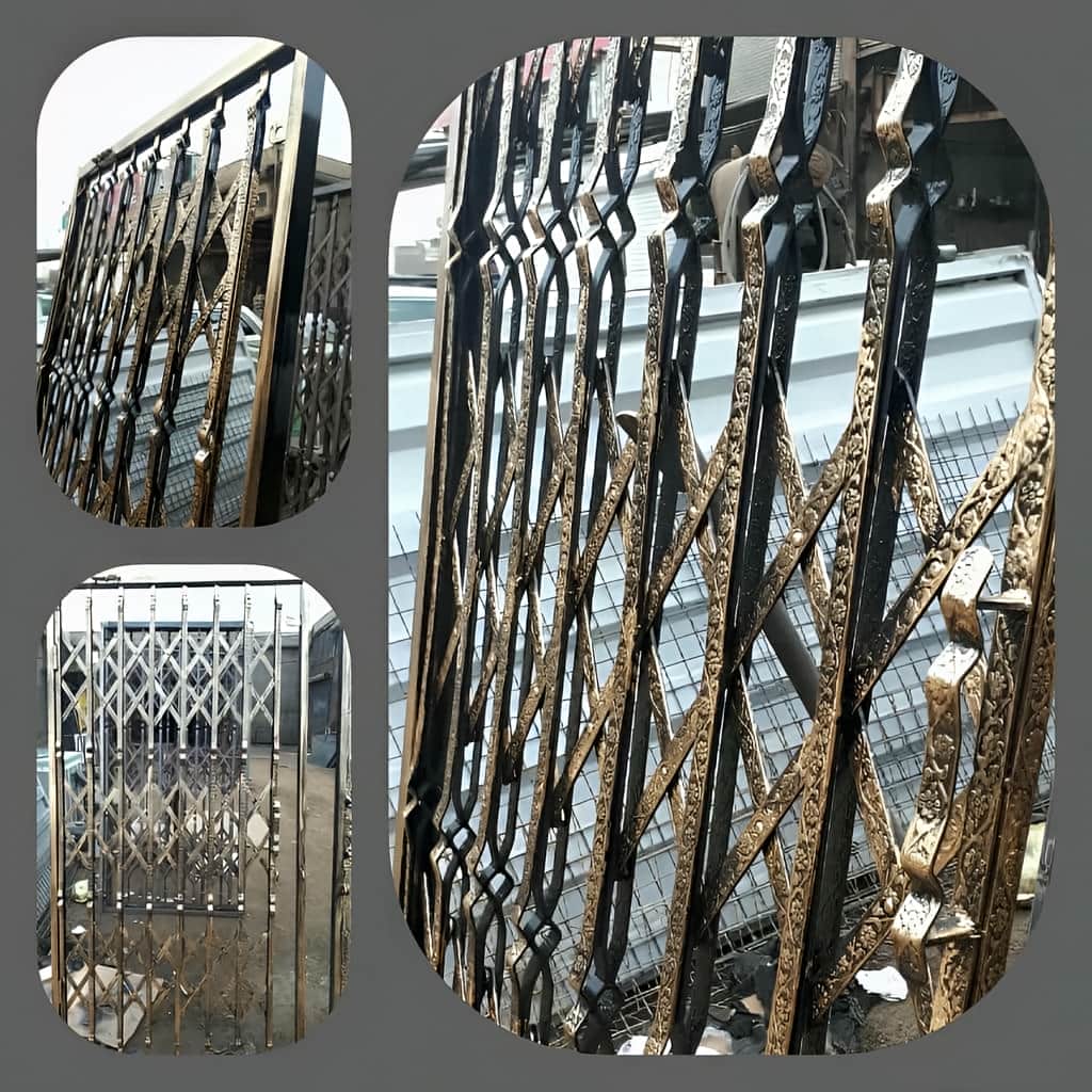 اجرای حفاظ آکاردئونی آهنی سه لوزی با قاب تراز
