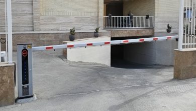راهبند فروشگاهی پارکینگ طبقاتی با بدنه فلزی رنگ شده