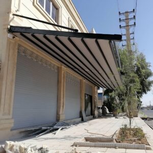 سقف برقی حیاطی با فریم مقاوم فلزی