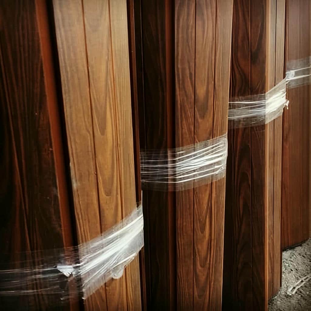 Electric shutter wood design blade 3 کرکره برقی ویلا با تیغه مقاوم برای ورودی اصلی