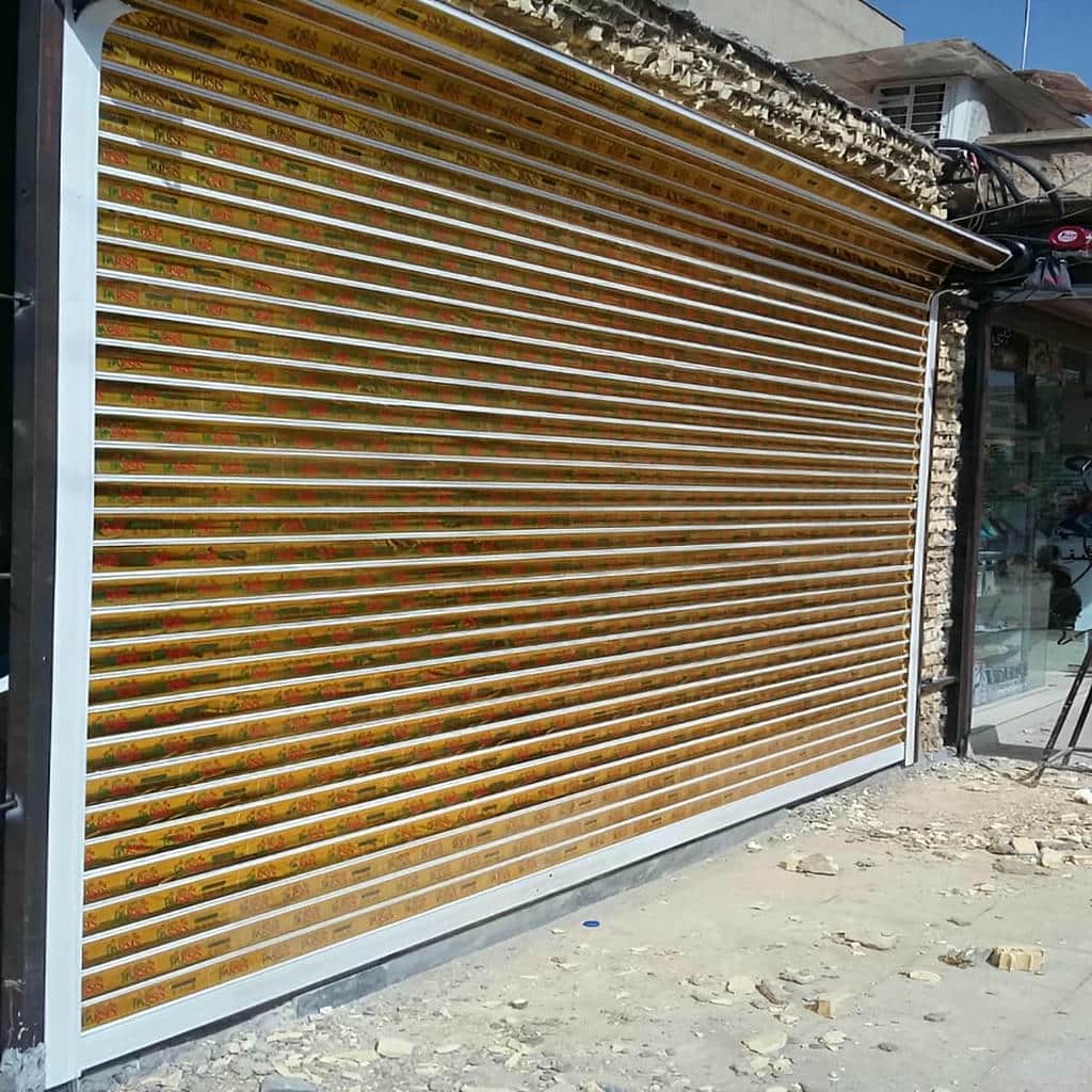 تولید کرکره برقی مدرن نمای تجاری با رنگ الکترواستاتیک