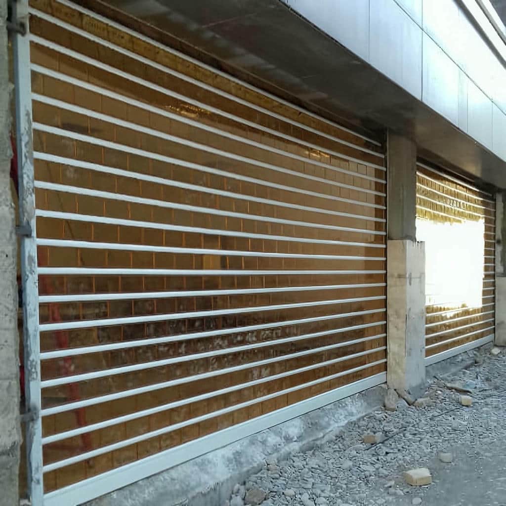طرح کرکره برقی مدرن نمای تجاری