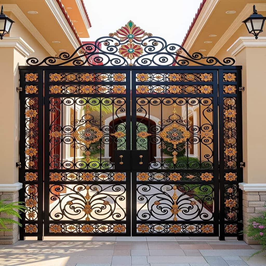 درب پارکینگ طرح هندسی برش لیزری تمام پوشیده برای حریم بیشتر