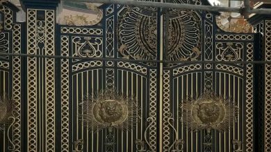 درب پارکینگ پنل فلزی CNC با رنگ مشکی مات