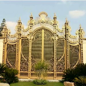 درب پارکینگ دو لنگه ویلایی با رنگ مشکی مات