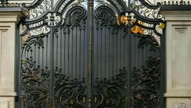 درب ویلایی ترموود با نمای چوبی و فریم فلزی