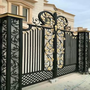 درب حیاط CNC پنل مشبک با الگوی هندسی مدرن