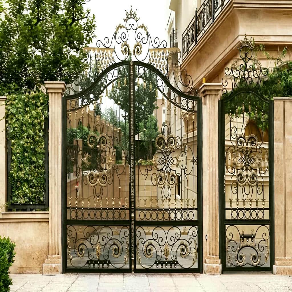 درب پارکینگ دو لنگه ویلایی با پوشش ضدزنگ