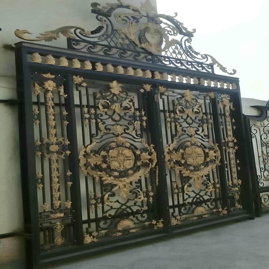 درب حیاط لولایی ستون دار آماده نصب حرفه ای