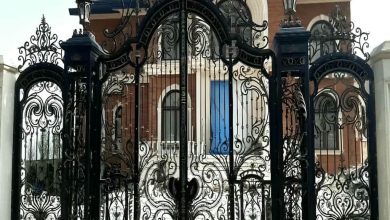 درب ویلایی برش لیزری با طرح هندسی مربعی