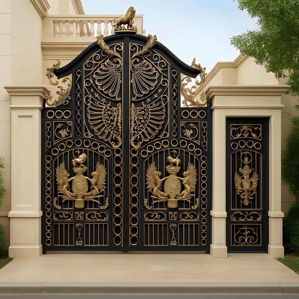 درب پارکینگ طرح هندسی برش لیزری با الگوی لوزی منظم