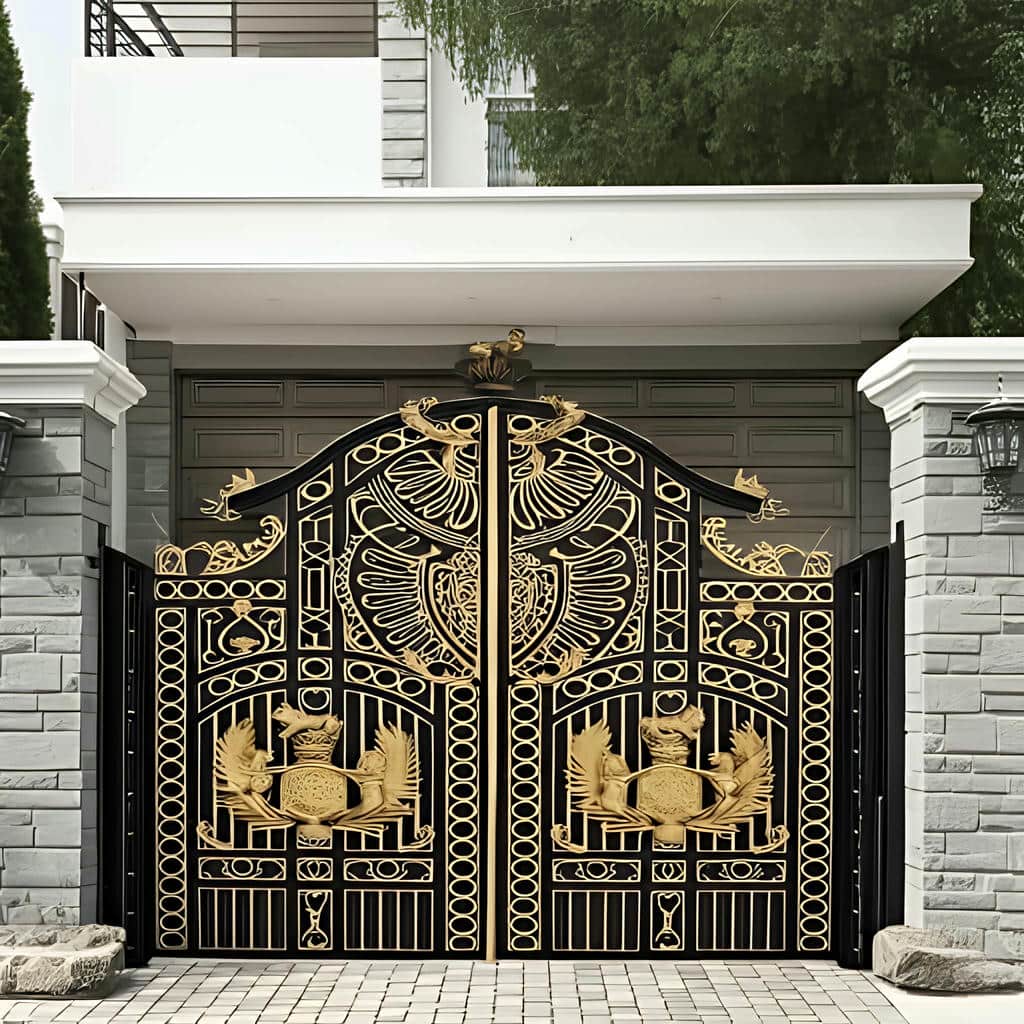 درب ویلایی مینیمال خطی با فریم فلزی ساده