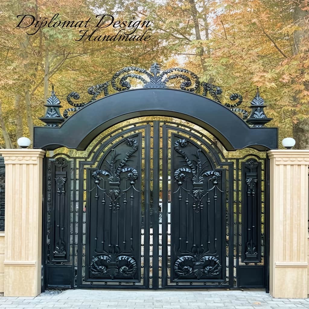 درب پارکینگ شاسی دوبل سنگین با رنگ مشکی مات