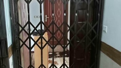 حفاظ ضربدری آکاردئونی با ریل مقاوم برای حرکت روان