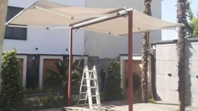 سایبان حیاط با موتور مناسب استفاده روزانه