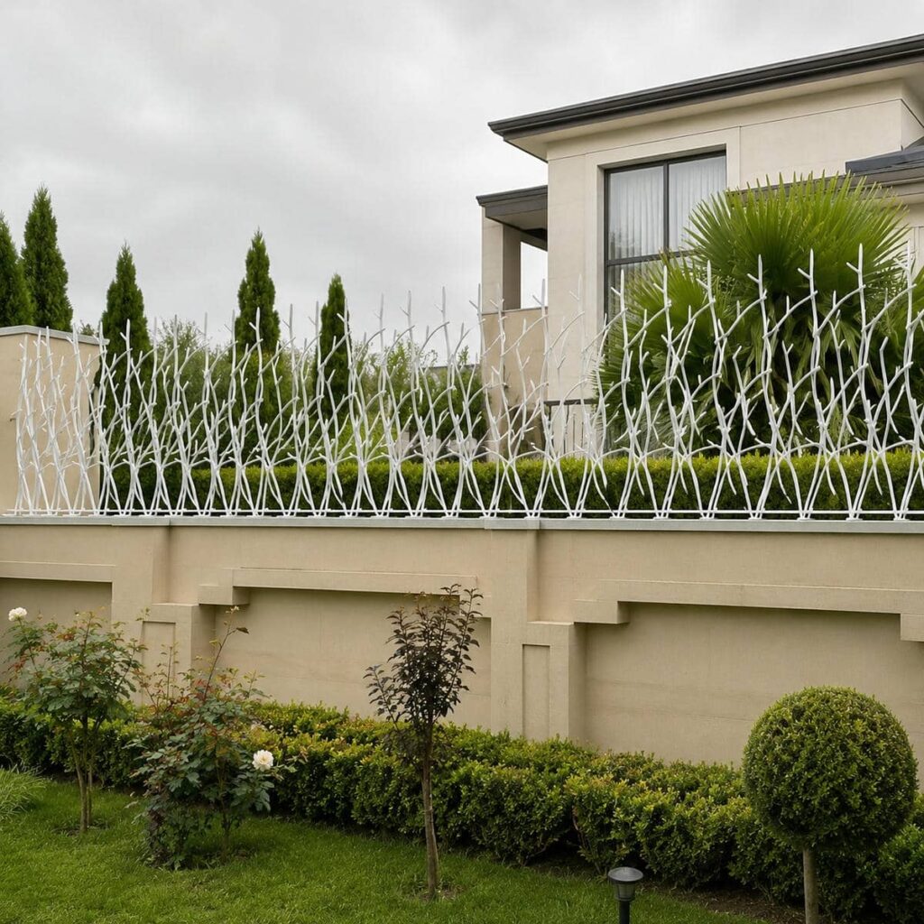 حفاظ دیوار سرنیزه ای روی دیوار ورودی آپارتمان